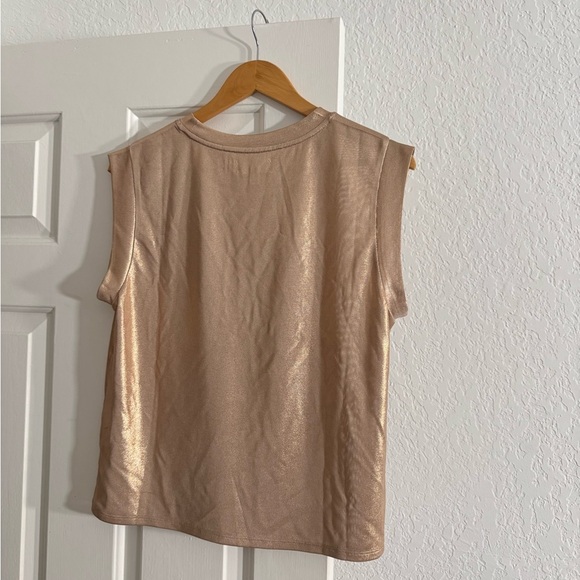 Porridge Anthropologie Sleeveless Glam Tee In Gold - Picture 3 of 5
